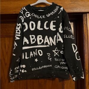 Dolce & Gabbana Kids Graffiti Sweatshirt – Black, 7/8